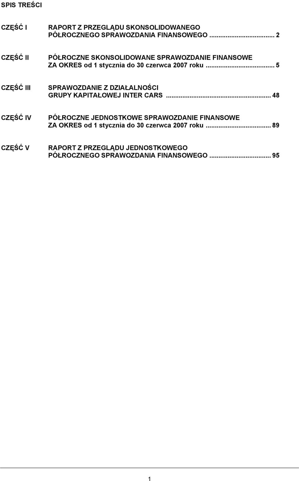 .. 5 CZĘŚĆ III SPRAWOZDANIE Z DZIAŁALNOŚCI GRUPY KAPITAŁOWEJ INTER CARS.