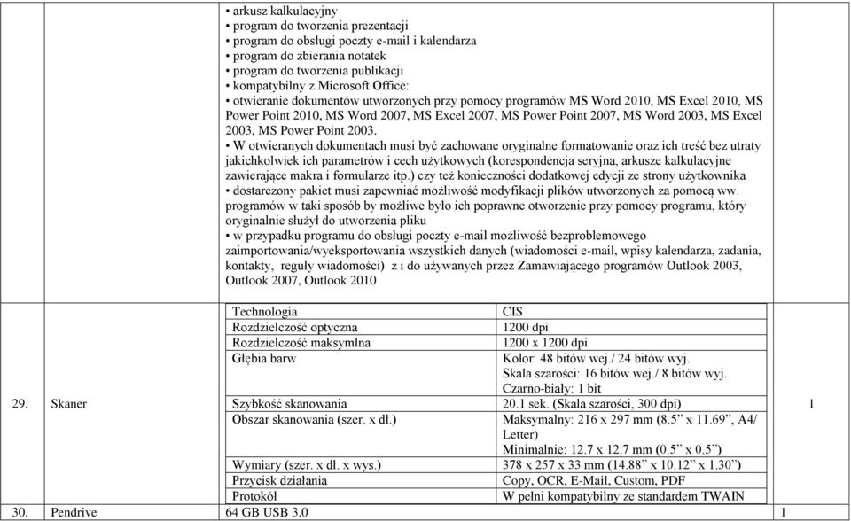 2003. W otwieranych dokumentach musi być zachowane oryginalne formatowanie oraz ich treść bez utraty jakichkolwiek ich parametrów i cech użytkowych (korespondencja seryjna, arkusze kalkulacyjne