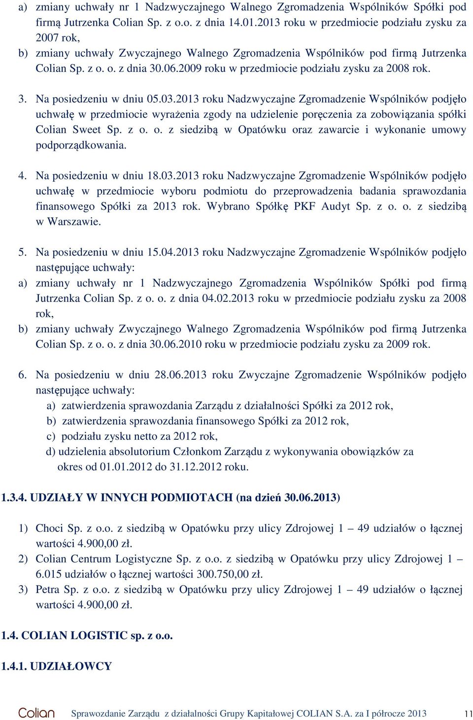 2009 roku w przedmiocie podziału zysku za 2008 rok. 3. Na posiedzeniu w dniu 05.03.