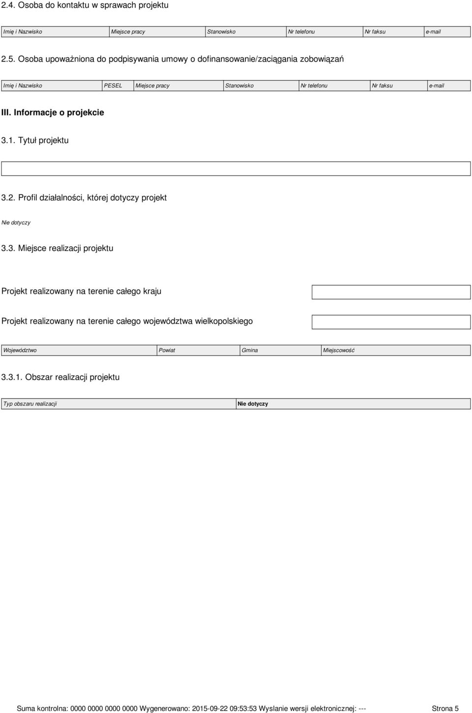 III. Informacje o projekcie 3.