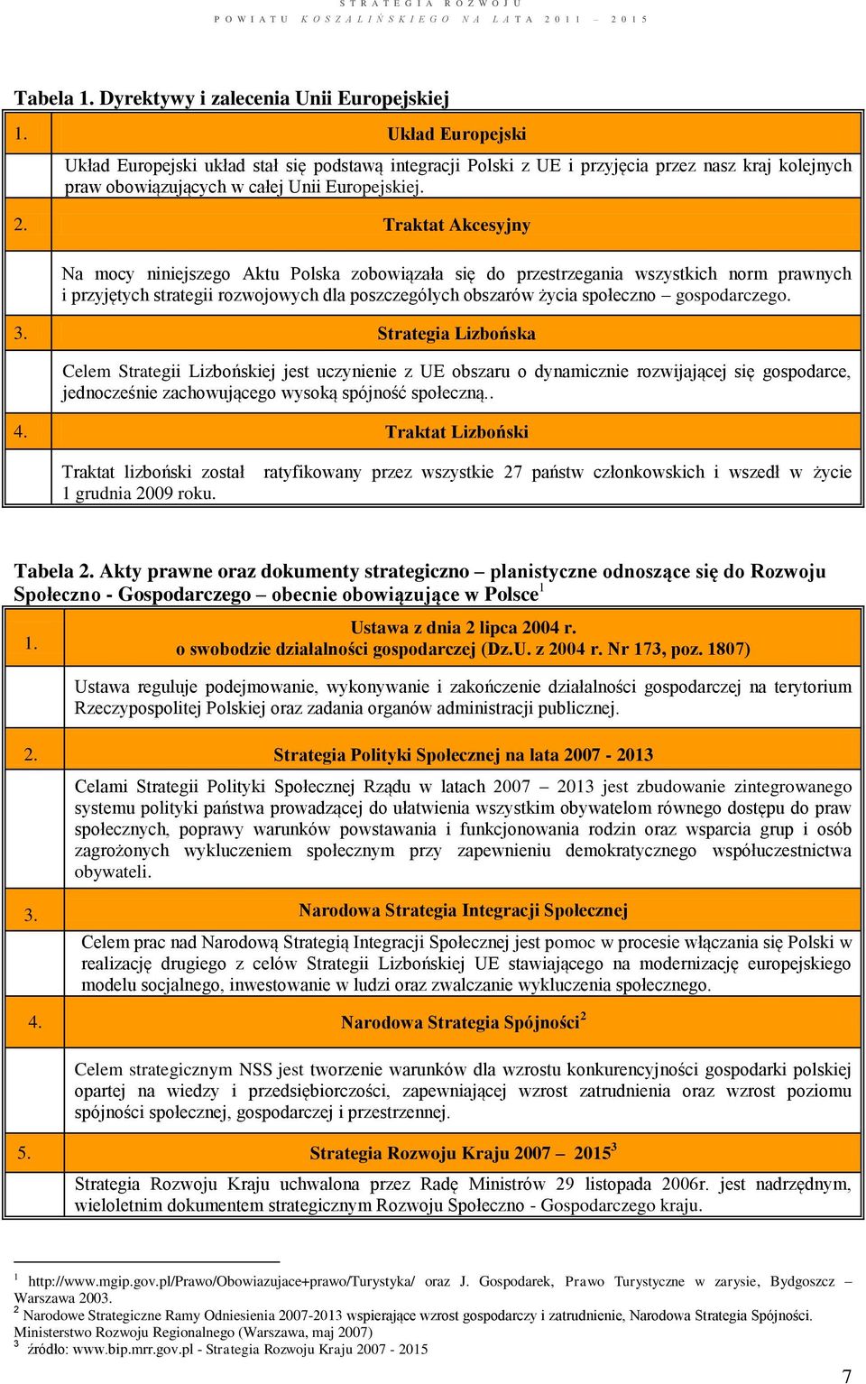 Traktat Akcesyjny Na mocy niniejszego Aktu Polska zobowiązała się do przestrzegania wszystkich norm prawnych i przyjętych strategii rozwojowych dla poszczególych obszarów życia społeczno