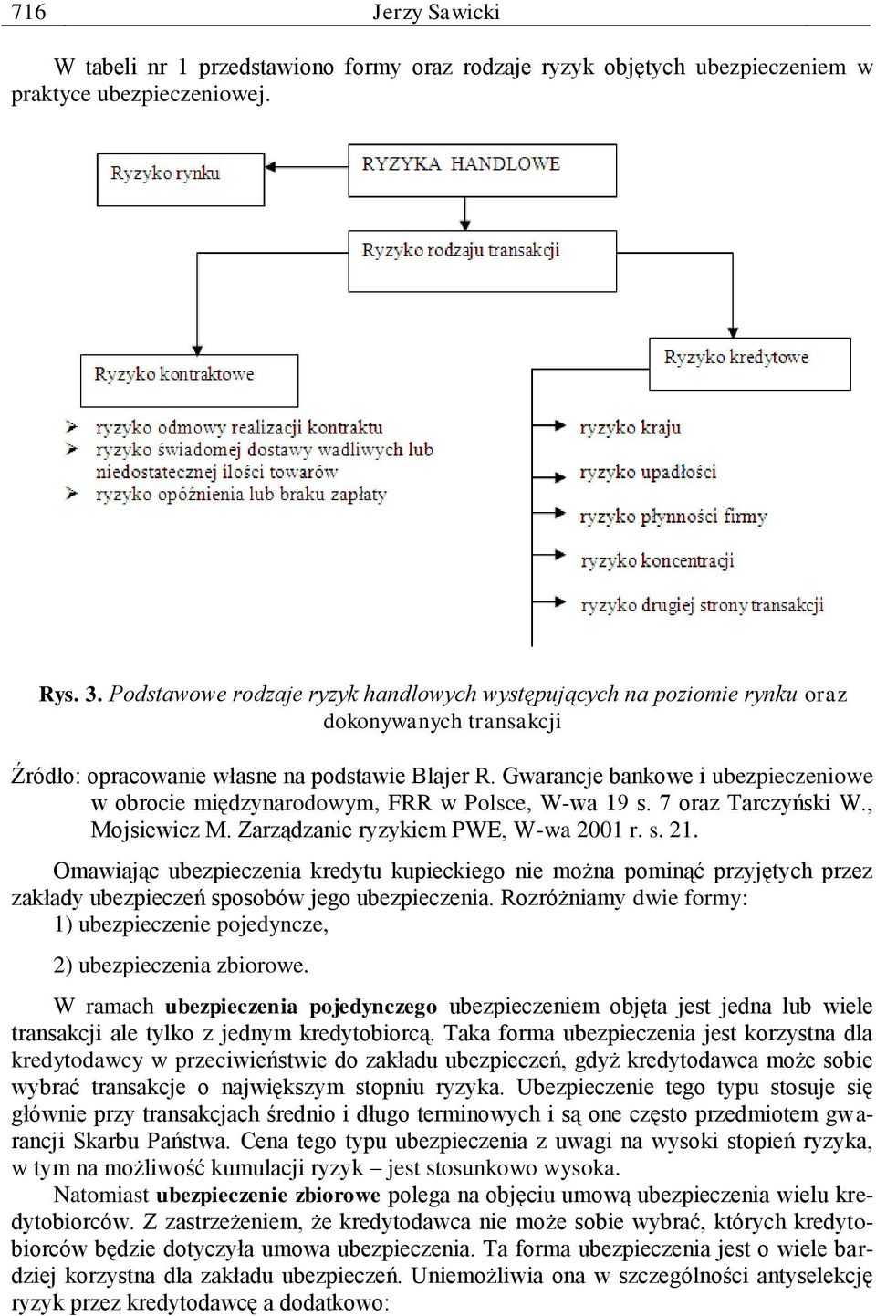 Gwarancje bankowe i ubezpieczeniowe w obrocie międzynarodowym, FRR w Polsce, W-wa 19 s. 7 oraz Tarczyński W., Mojsiewicz M. Zarządzanie ryzykiem PWE, W-wa 2001 r. s. 21.