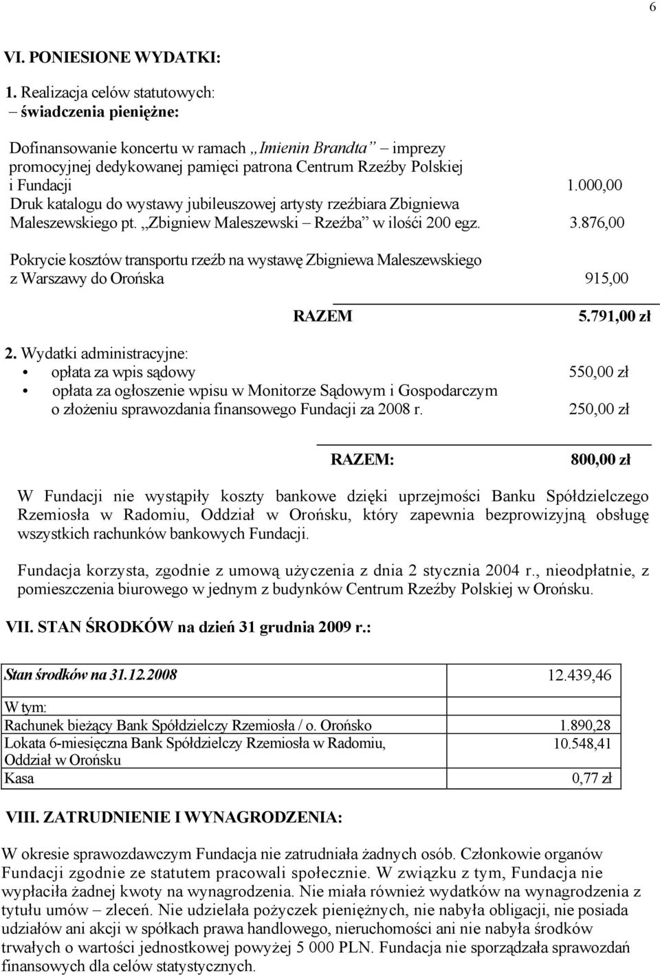 000,00 Druk katalogu do wystawy jubileuszowej artysty rzeźbiara Zbigniewa Maleszewskiego pt. Zbigniew Maleszewski Rzeźba w ilośći 200 egz. 3.