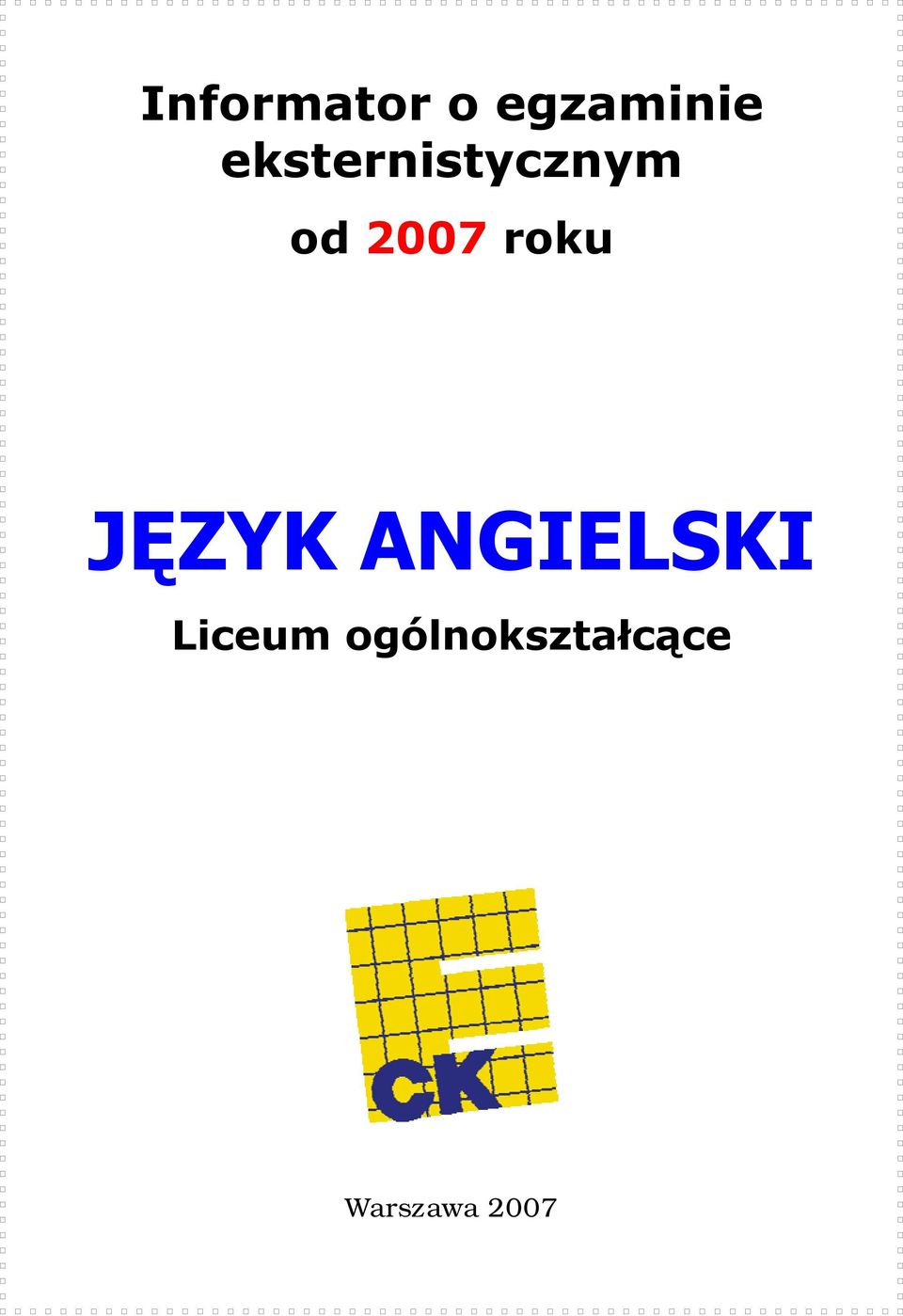 roku JĘZYK ANGIELSKI