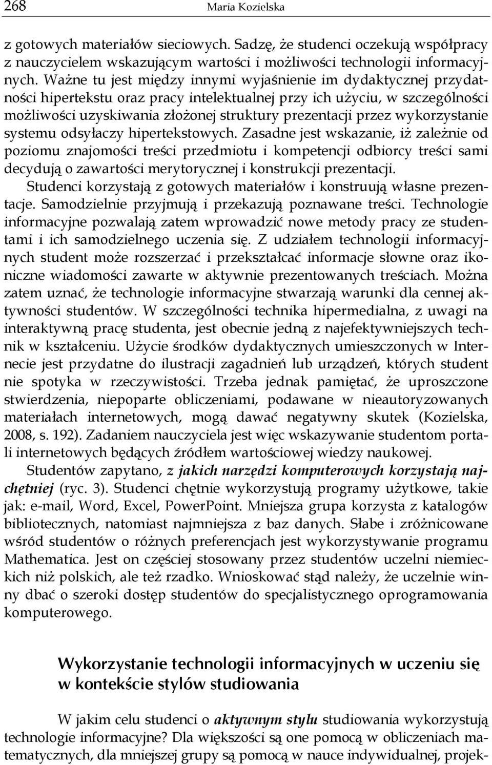 wykorzystanie systemu odsyłaczy hipertekstowych.