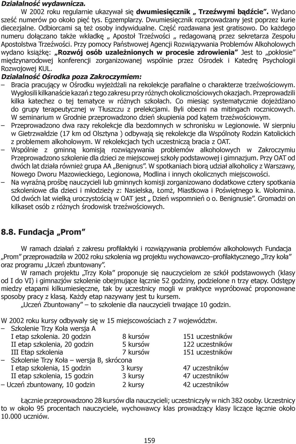 Do każdego numeru dołączano także wkładkę Apostoł Trzeźwości redagowaną przez sekretarza Zespołu Apostolstwa Trzeźwości.