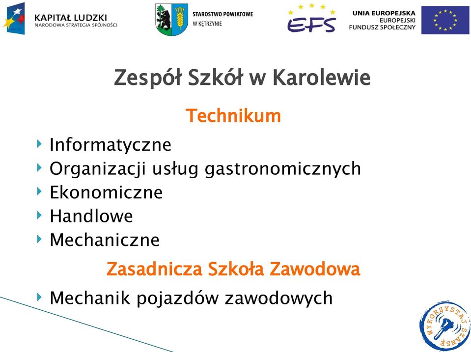 gastronomicznych Ekonomiczne Handlowe