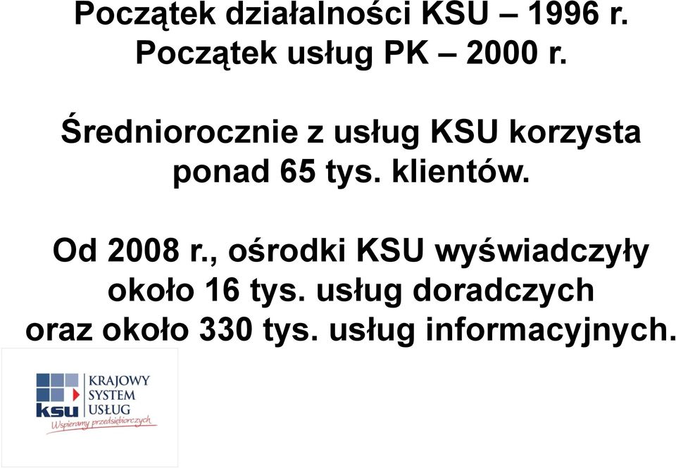 Średniorocznie z usług KSU korzysta ponad 65 tys.