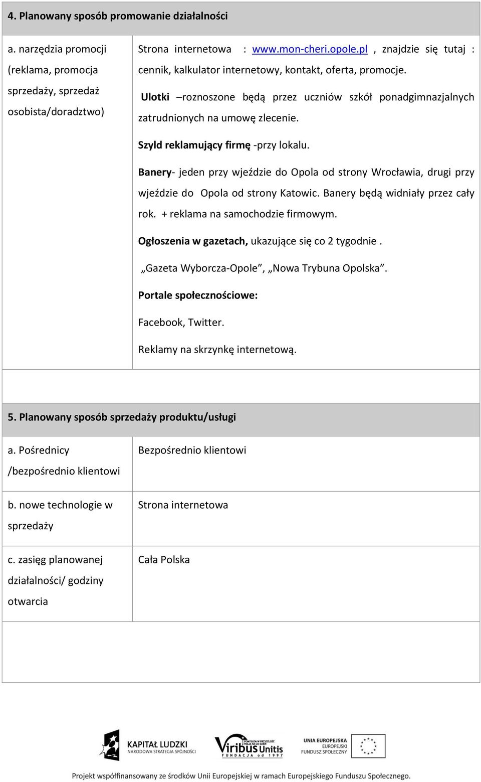 Szyld reklamujący firmę -przy lokalu. Banery- jeden przy wjeździe do Opola od strony Wrocławia, drugi przy wjeździe do Opola od strony Katowic. Banery będą widniały przez cały rok.