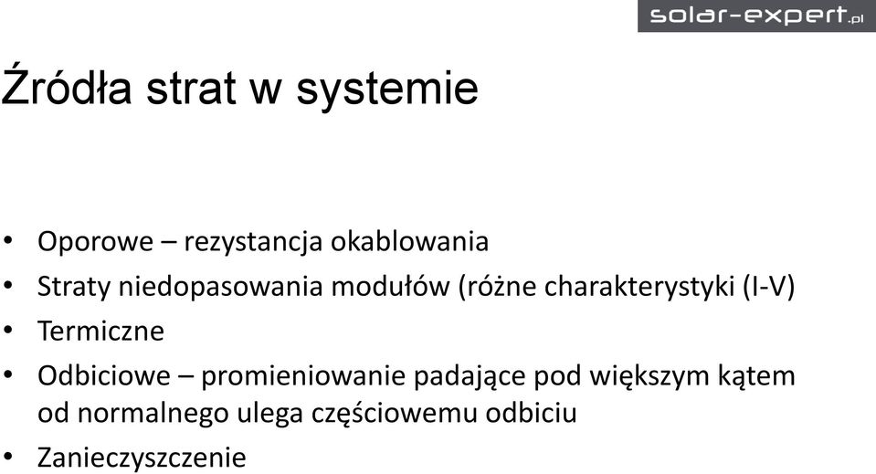 Termiczne Odbiciowe promieniowanie padające pod większym