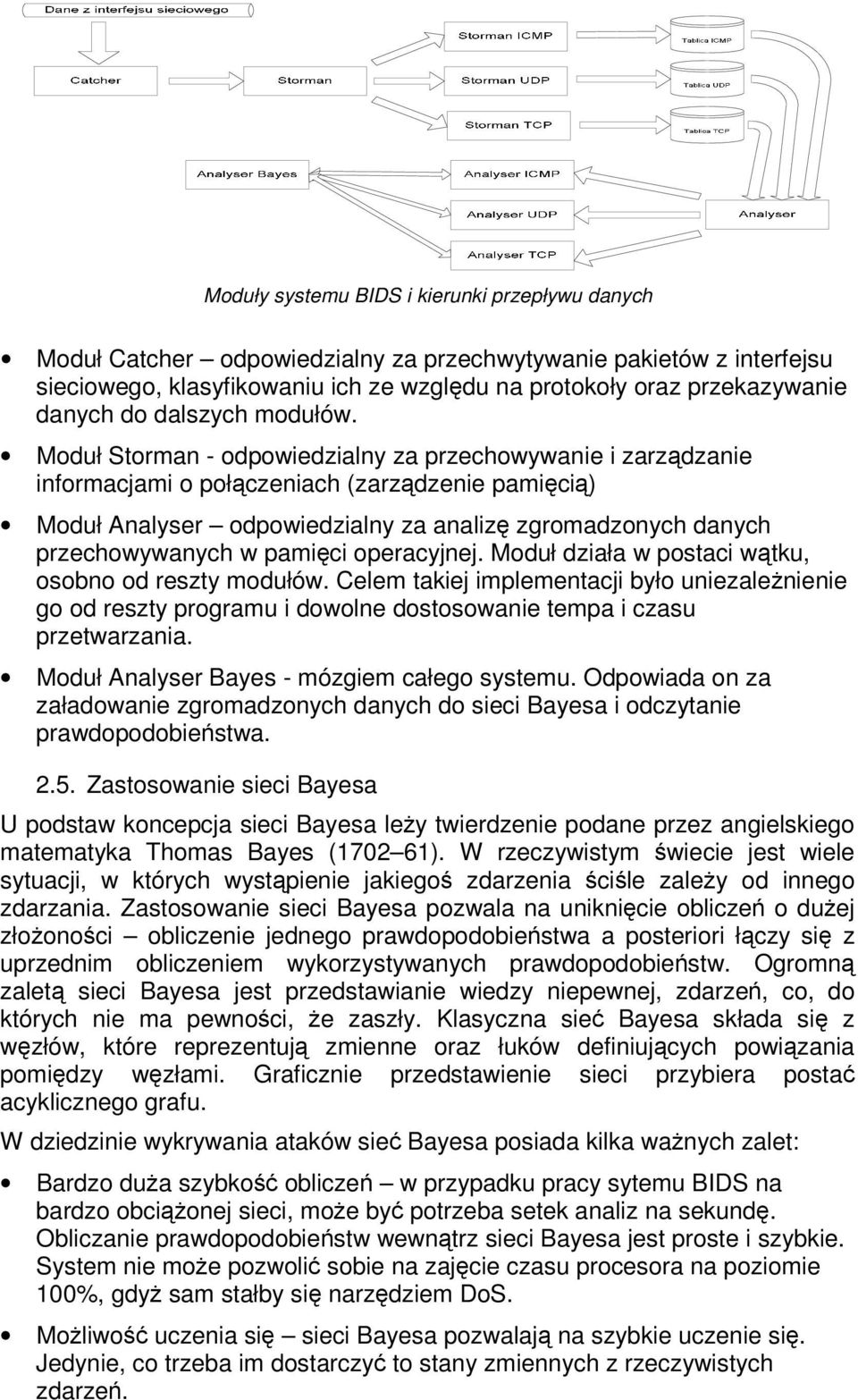 Moduł Storman - odpowiedzialny za przechowywanie i zarzdzanie informacjami o połczeniach (zarzdzenie pamici) Moduł Analyser odpowiedzialny za analiz zgromadzonych danych przechowywanych w pamici