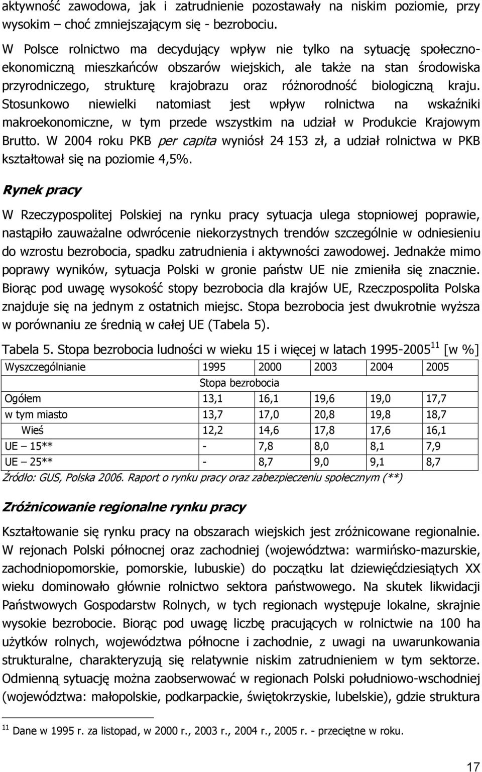 biologiczną kraju. Stosunkowo niewielki natomiast jest wpływ rolnictwa na wskaźniki makroekonomiczne, w tym przede wszystkim na udział w Produkcie Krajowym Brutto.