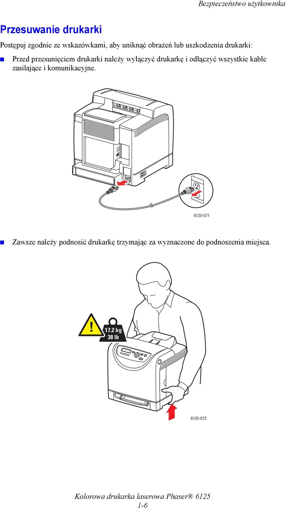 drukarkę i odłączyć wszystkie kable zasilające i komunikacyjne.