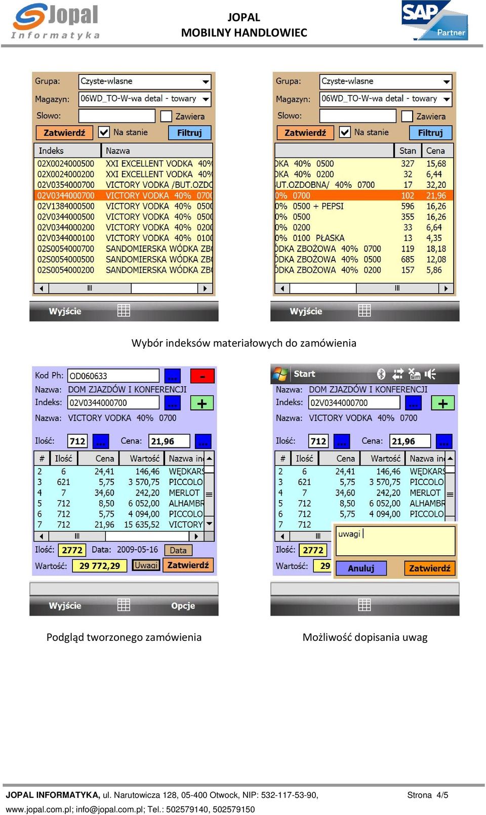 dopisania uwag JOPAL INFORMATYKA, ul.