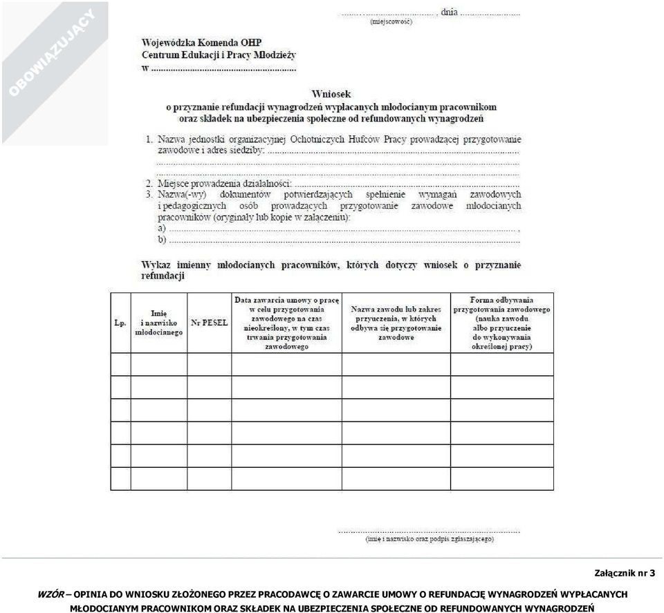 WYNAGRODZEŃ WYPŁACANYCH MŁODOCIANYM PRACOWNIKOM ORAZ