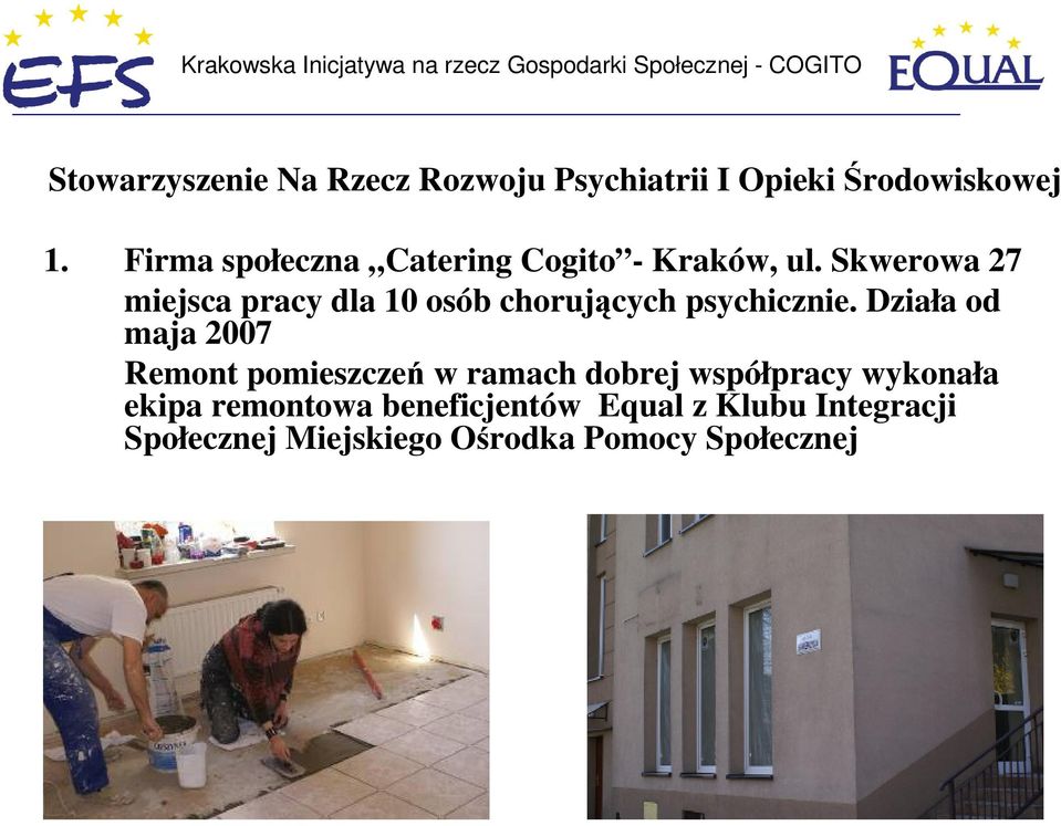 Skwerowa 27 miejsca pracy dla 10 osób chorujących psychicznie.