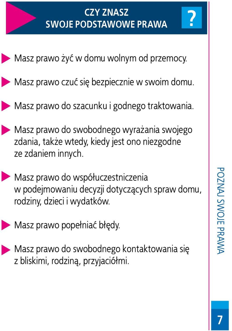 Masz prawo do swobodnego wyrażania swojego zdania, także wtedy, kiedy jest ono niezgodne ze zdaniem innych.