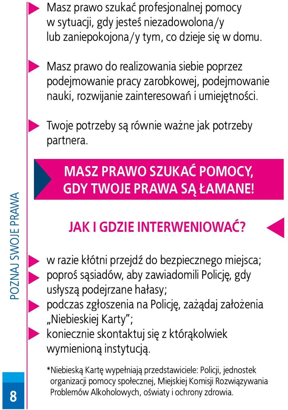 POZNAJ SWOJE PRAWA 8 MASZ PRAWO SZUKAĆ POMOCY, GDY TWOJE PRAWA SĄ ŁAMANE! JAK I GDZIE INTERWENIOWAĆ?