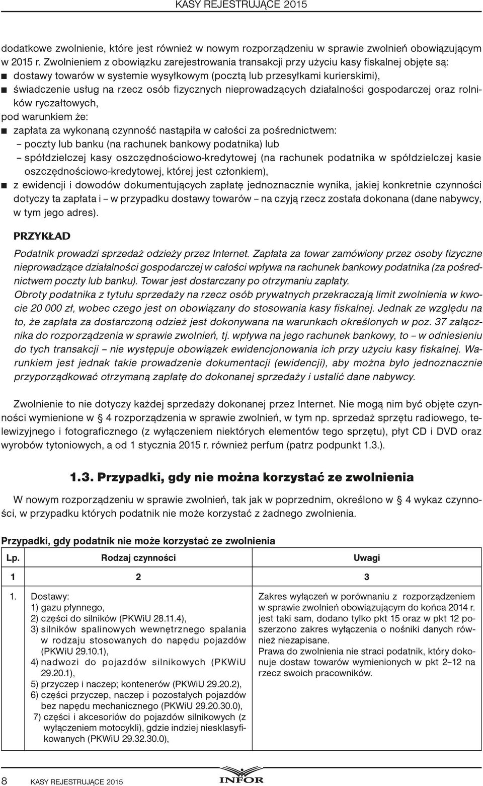 fizycznych nieprowadzących działalności gospodarczej oraz rolników ryczałtowych, pod warunkiem że: zapłata za wykonaną czynność nastąpiła w całości za pośrednictwem: poczty lub banku (na rachunek