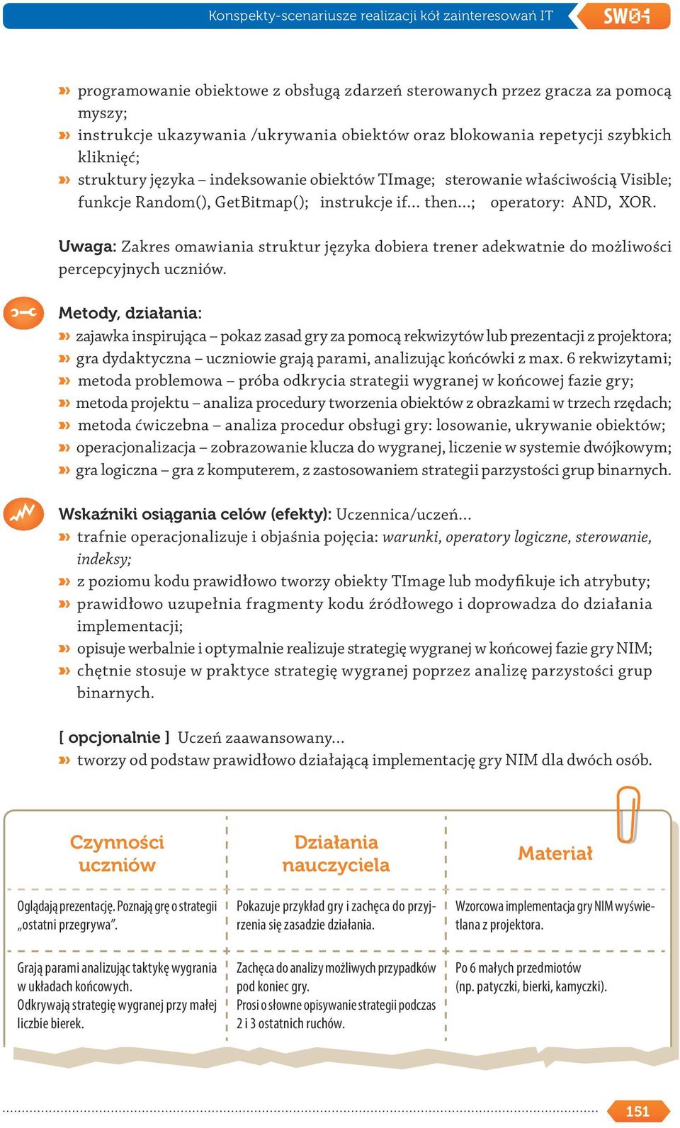 Uwaga: Zakres omawiania struktur języka dobiera trener adekwatnie do możliwości percepcyjnych uczniów.