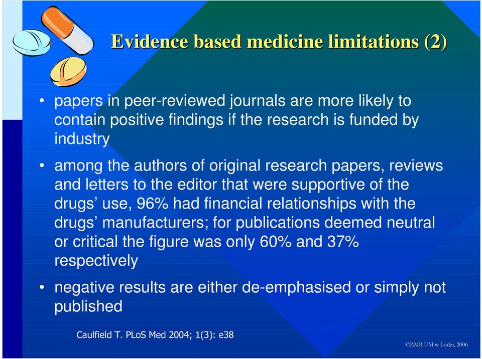 of the drugs use, 96% had financial relationships with the drugs manufacturers; for publications deemed neutral or critical the