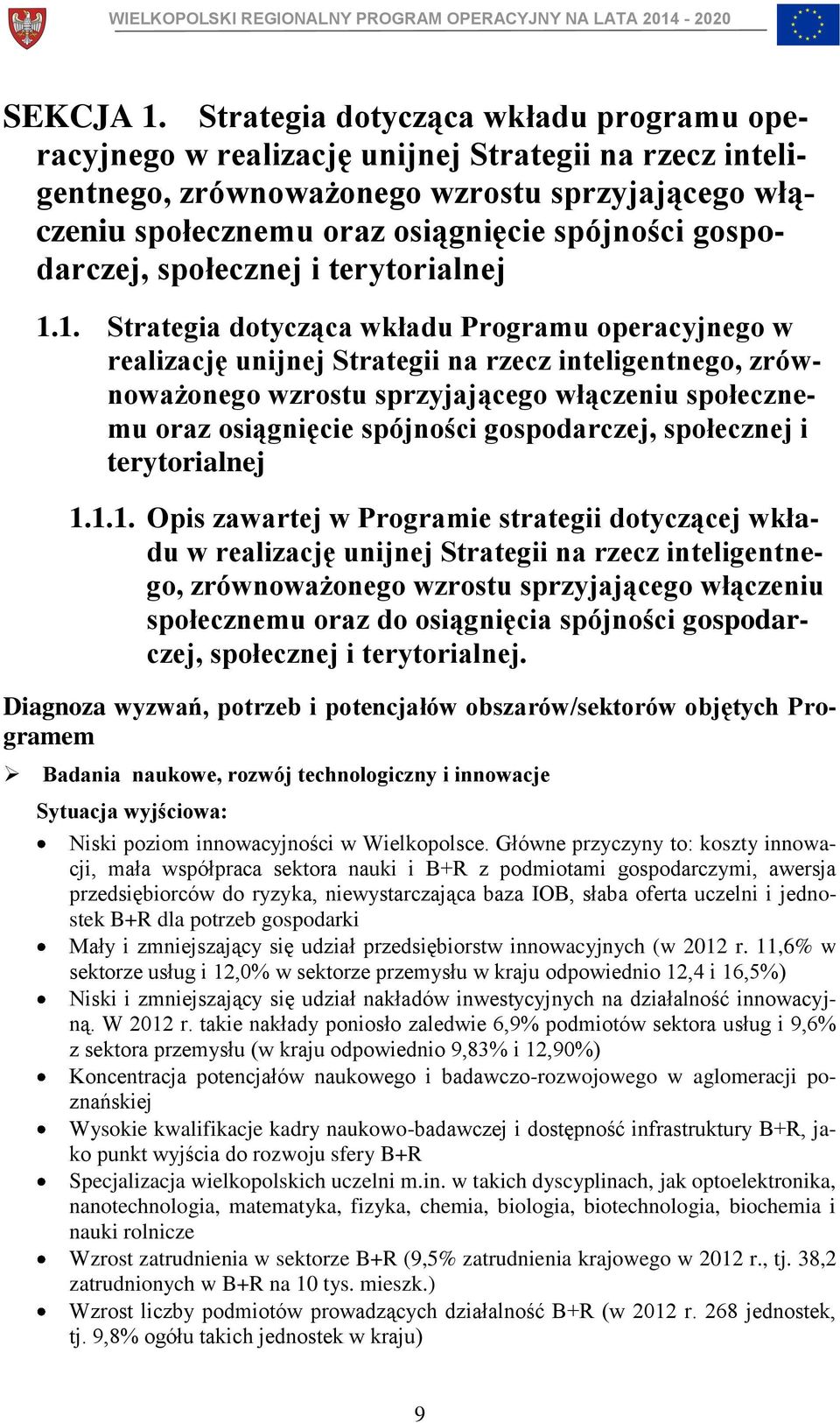 gospodarczej, społecznej i terytorialnej 1.