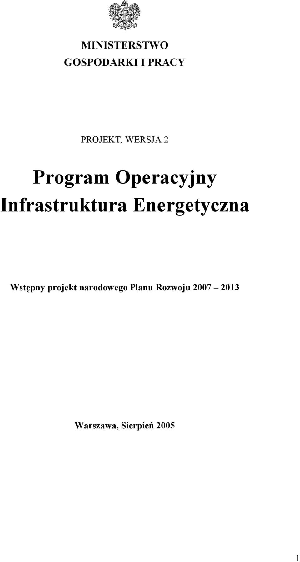 Energetyczna Wstępny projekt narodowego