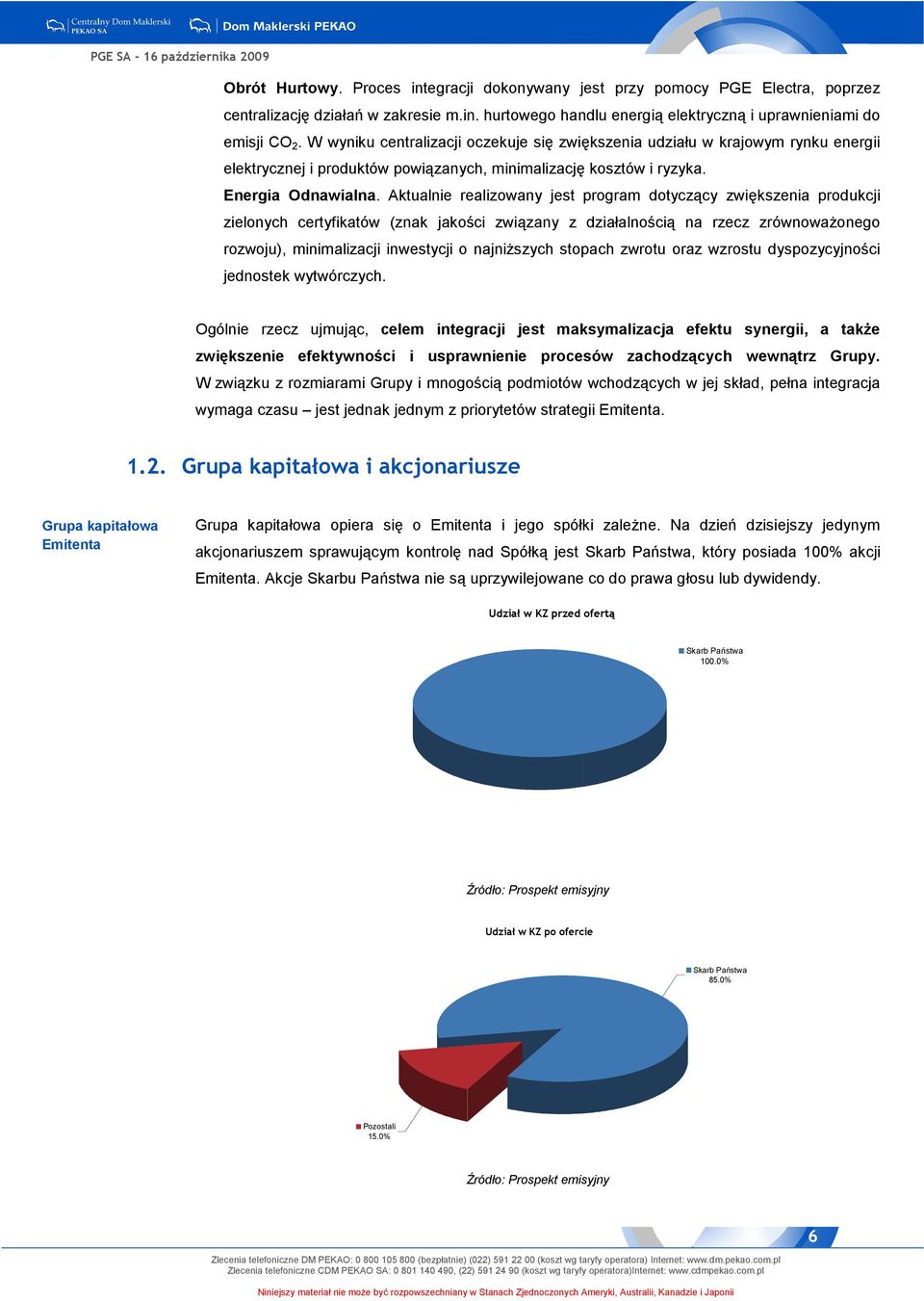 Aktualnie realizowany jest program dotyczący zwiększenia produkcji zielonych certyfikatów (znak jakości związany z działalnością na rzecz zrównowaŝonego rozwoju), minimalizacji inwestycji o