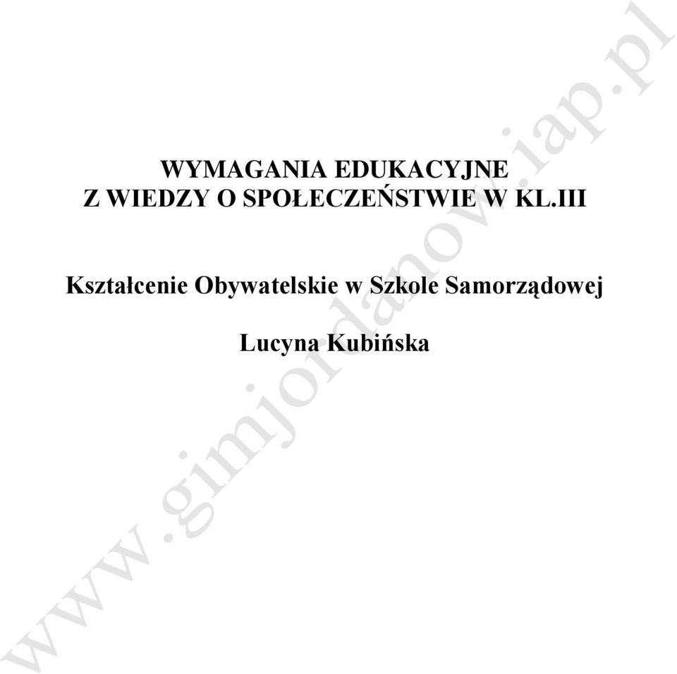 III Kształcenie Obywatelskie