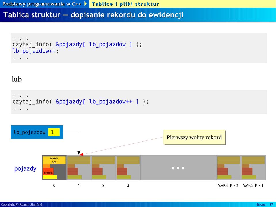 .. czytaj_info( &pojazdy[ lb_pojazdow++ ] );.