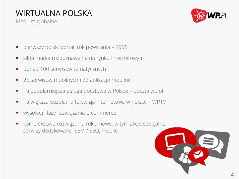 usługa pocztowa w Polsce poczta.wp.pl największa bezpłatna telewizja internetowa w Polsce WP.