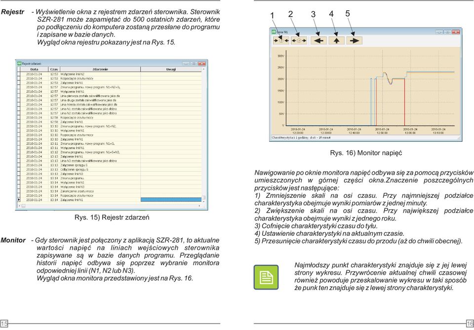 1 2 3 4 5 Rys. 16) Monitor napiêæ Rys.