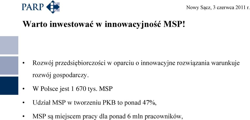 warunkuje rozwój gospodarczy. W Polsce jest 1 670 tys.