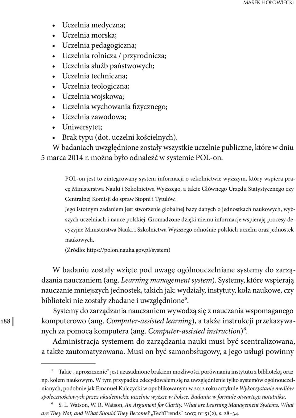 można było odnaleźć w systemie POL-on.