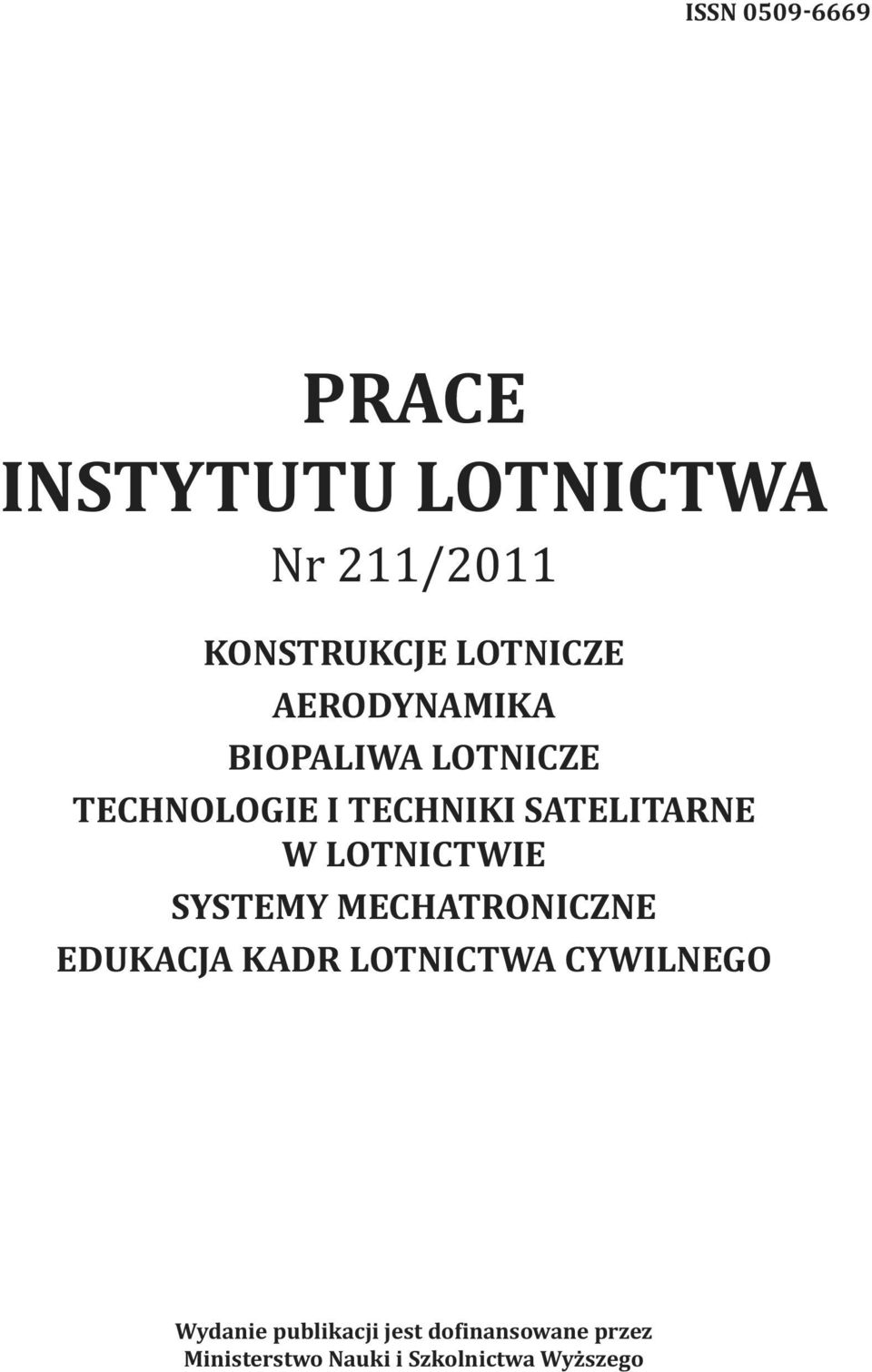 LOTNICTWIE SYSTEMY MECHATRONICZNE EDUKACJA KADR LOTNICTWA CYWILNEGO