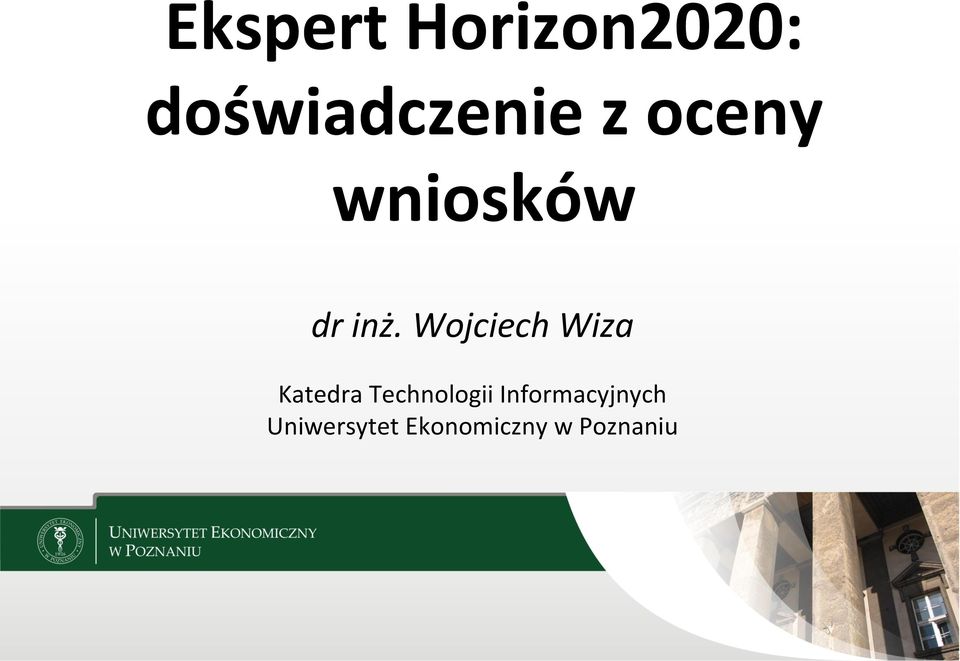 Wojciech Wiza Katedra Technologii