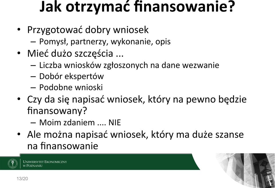 .. Liczba wniosków zgłoszonych na dane wezwanie Dobór ekspertów Podobne wnioski Czy