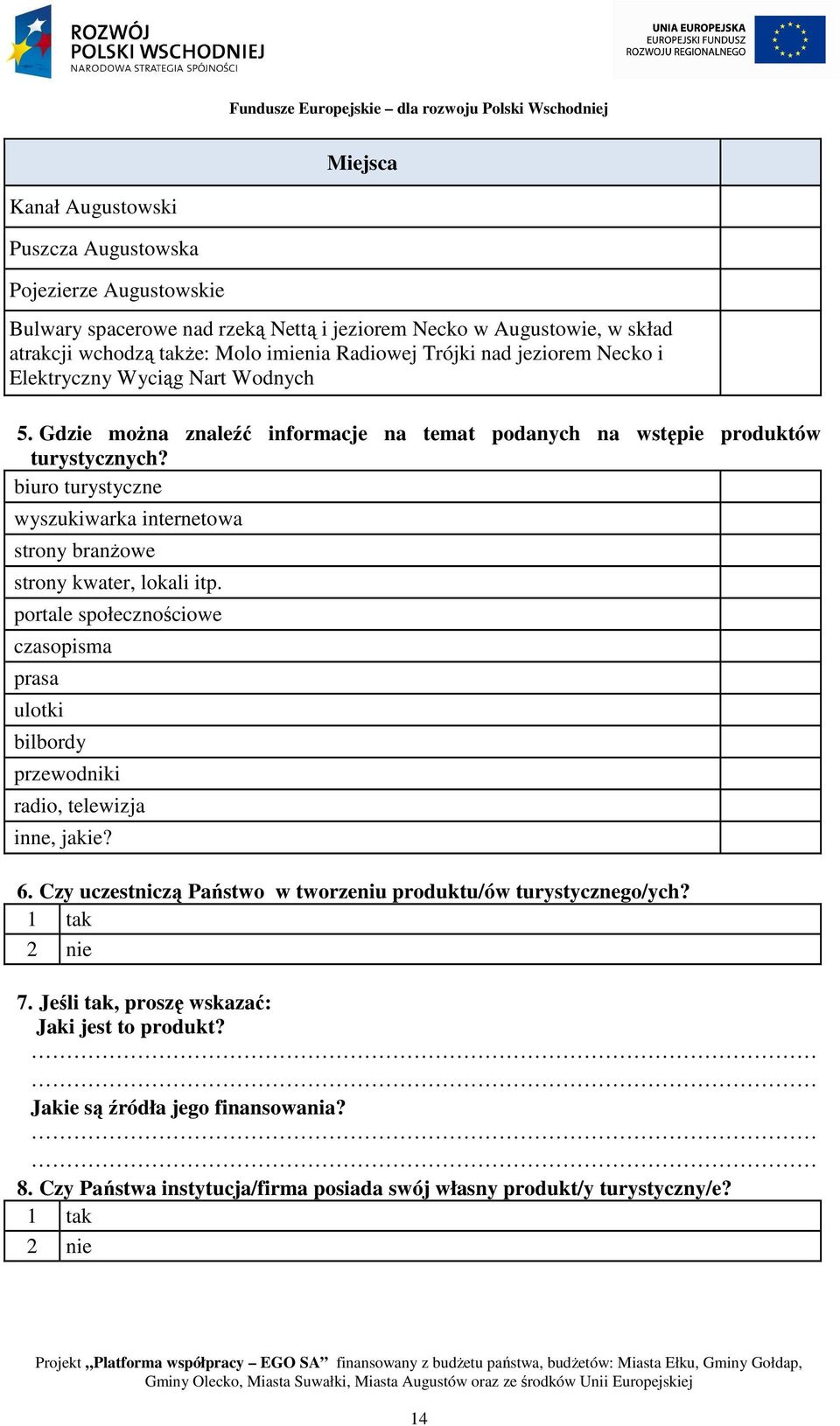 biuro turystyczne wyszukiwarka internetowa strony branŝowe strony kwater, lokali itp. portale społecznościowe czasopisma prasa ulotki bilbordy przewodniki radio, telewizja inne, jakie? 6.