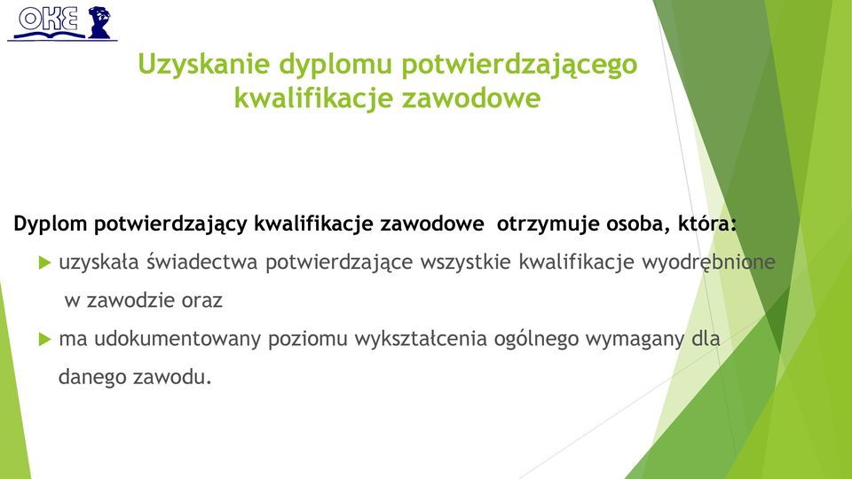 świadectwa potwierdzające wszystkie kwalifikacje wyodrębnione w