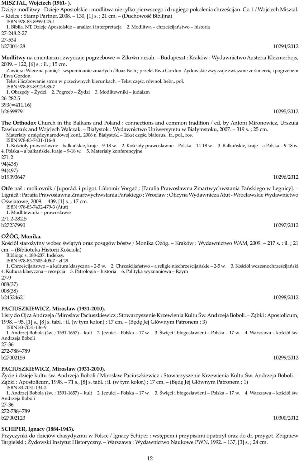 2-27 27-534 b27001428 10294/2012 Modlitwy na cmentarzu i zwyczaje pogrzebowe = Zikrŵn nesah. Budapeszt ; Kraków : Wydawnictwo Austeria Klezmerhojs, 2009. 122, [6] s. : il. ; 15 cm.