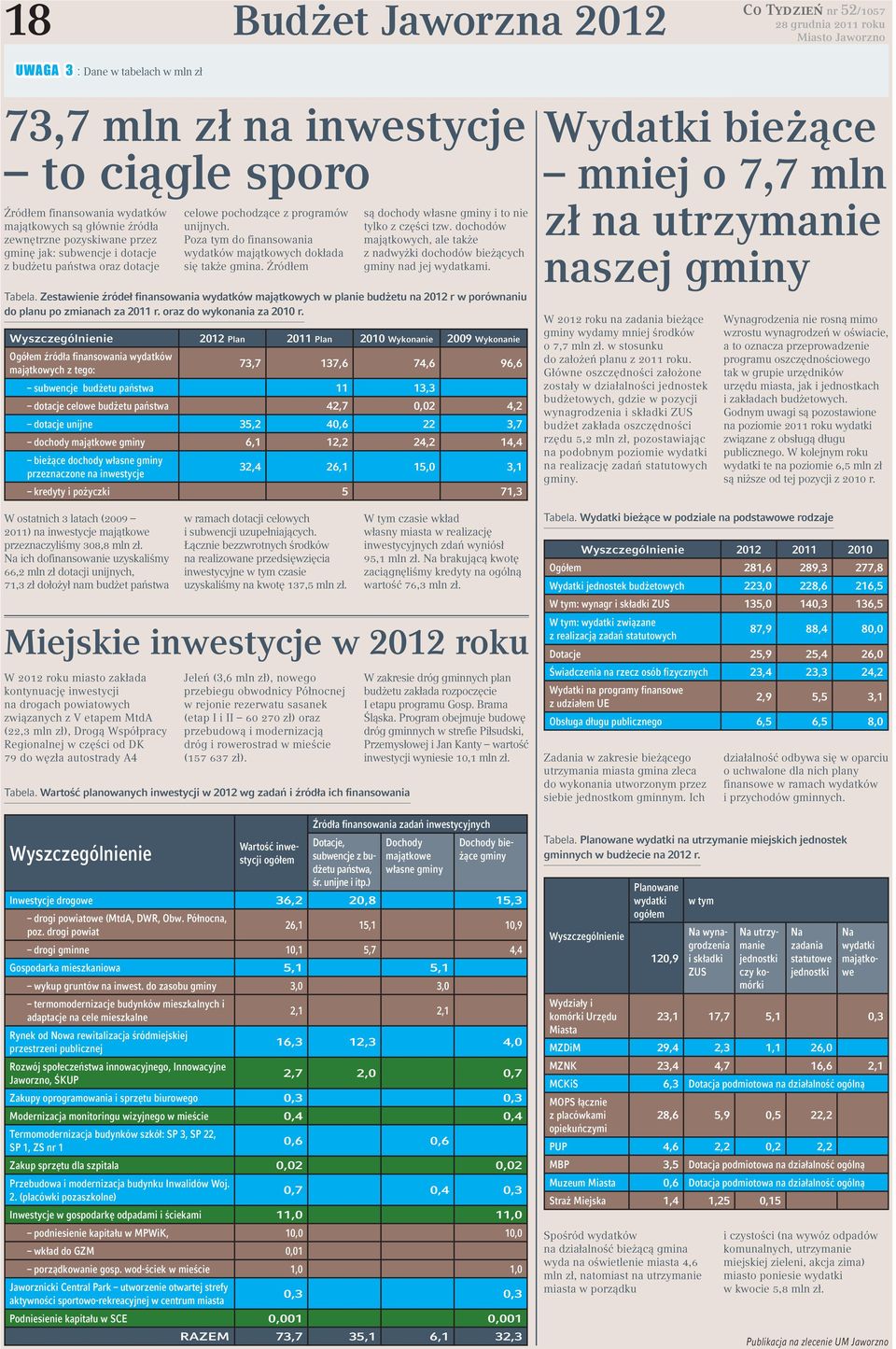 Źródłem są dochody własne gminy i to nie tylko z części tzw. dochodów majątkowych, ale także z nadwyżki dochodów bieżących gminy nad jej wydatkami. Tabela.