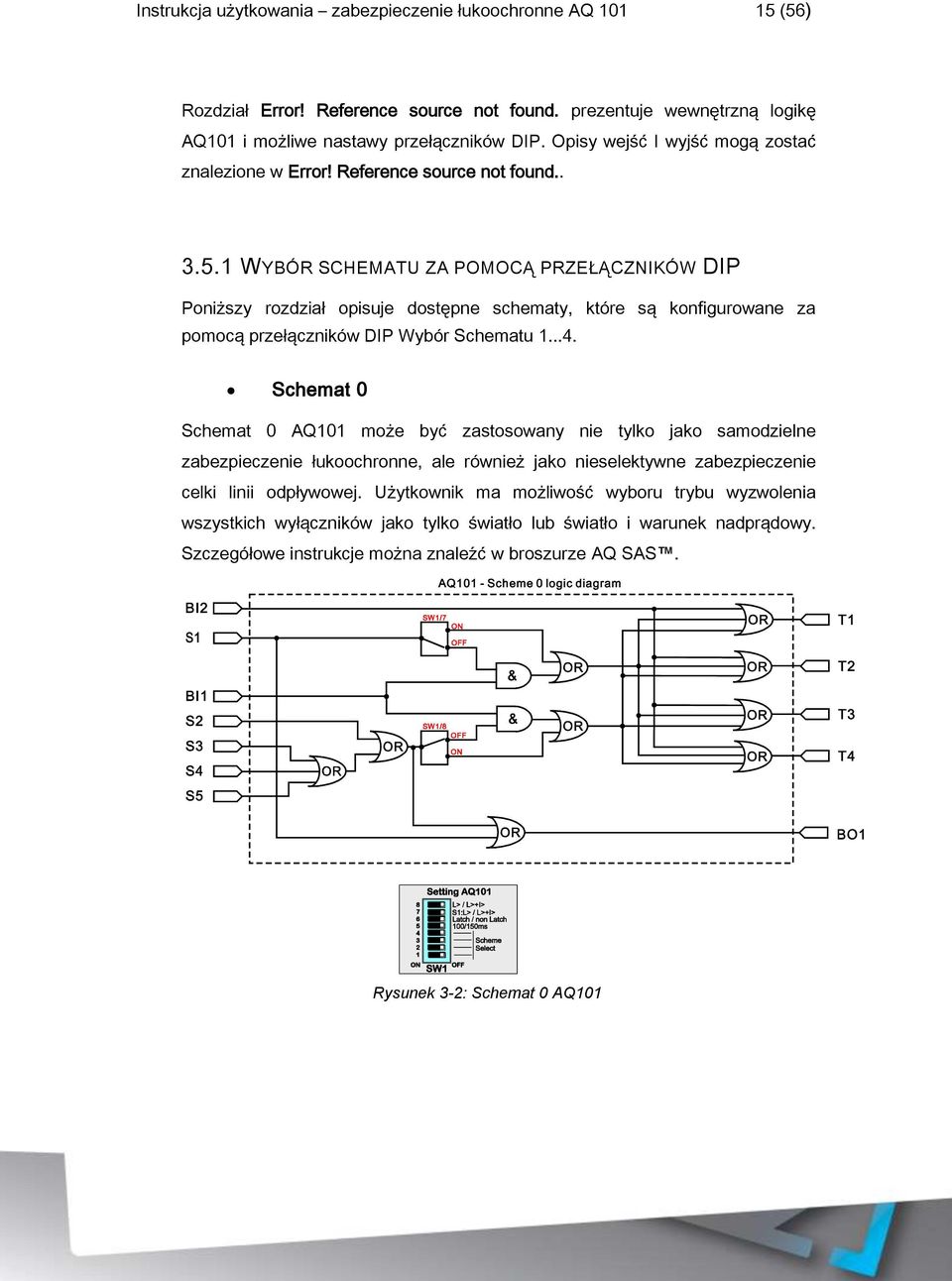 1 WYBÓR SCHEMATU ZA POMOCĄ PRZEŁĄCZNIKÓW DIP Poniższy rozdział opisuje dostępne schematy, które są konfigurowane za pomocą przełączników DIP Wybór Schematu...4.