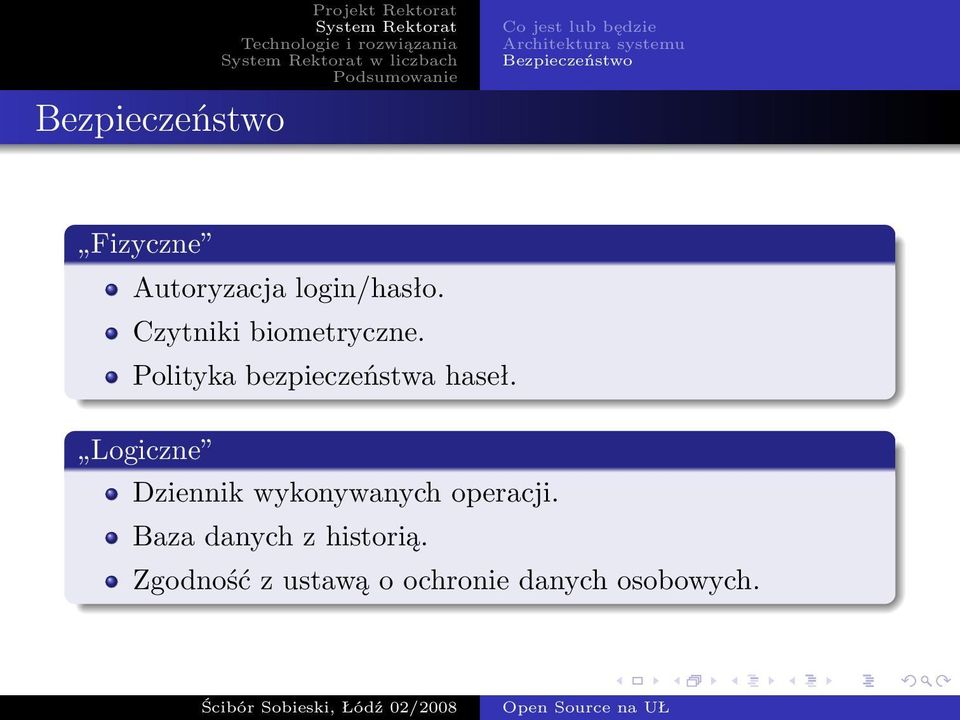 Polityka bezpieczeństwa haseł. Logiczne Dziennik wykonywanych operacji.