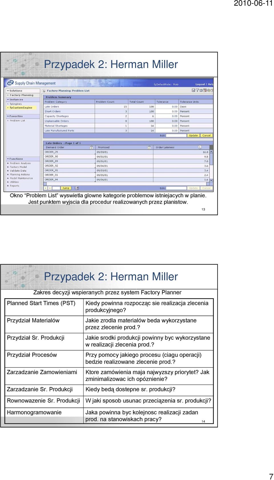 Produkcji Rownowazenie Sr. Produkcji Kiedy powinna rozpocząc sie realizacja zlecenia produkcyjnego? Jakie zrodla materialów beda wykorzystane przez zlecenie prod.