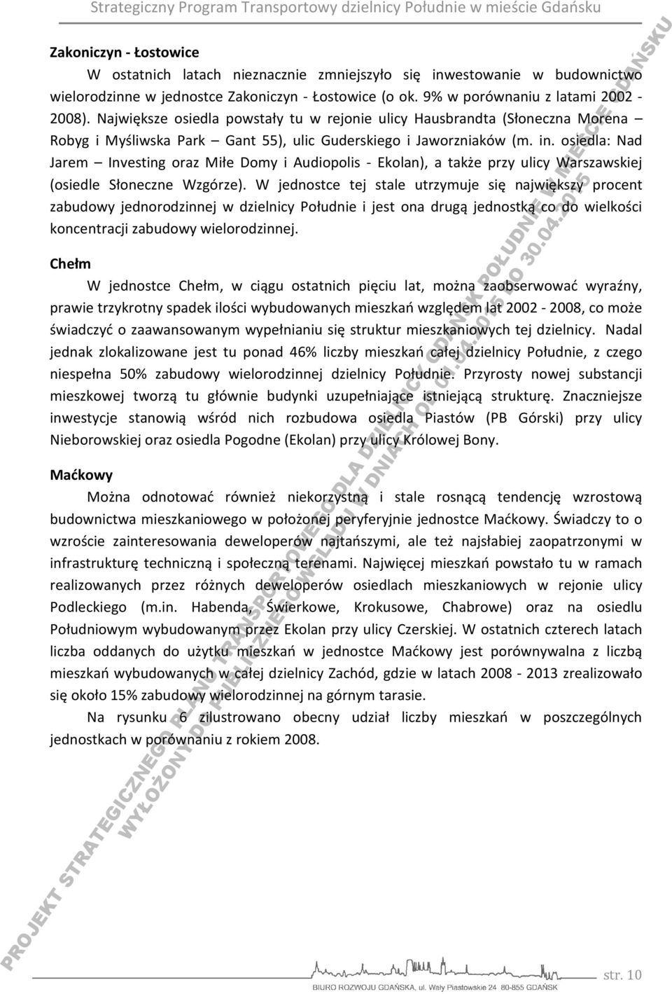 osiedla: Nad Jarem Investing oraz Miłe Domy i Audiopolis - Ekolan), a także przy ulicy Warszawskiej (osiedle Słoneczne Wzgórze) ).