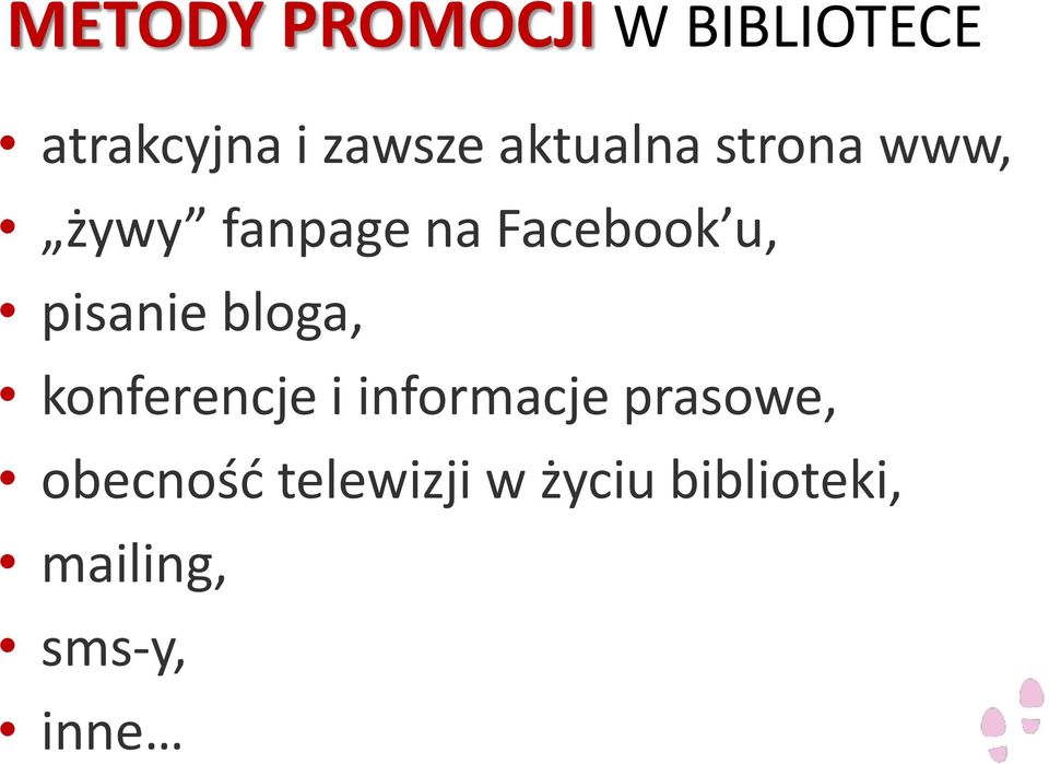 pisanie bloga, konferencje i informacje prasowe,