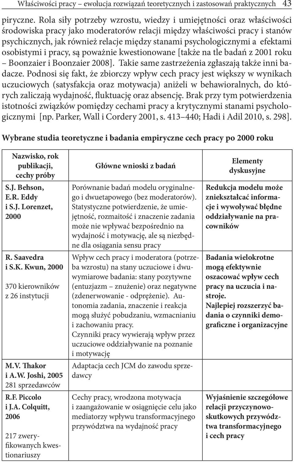 psychologicznymi a efektami osobistymi i pracy, są poważnie kwestionowane [także na tle badań z 2001 roku Boonzaier i Boonzaier 2008]. Takie same zastrzeżenia zgłaszają także inni badacze.