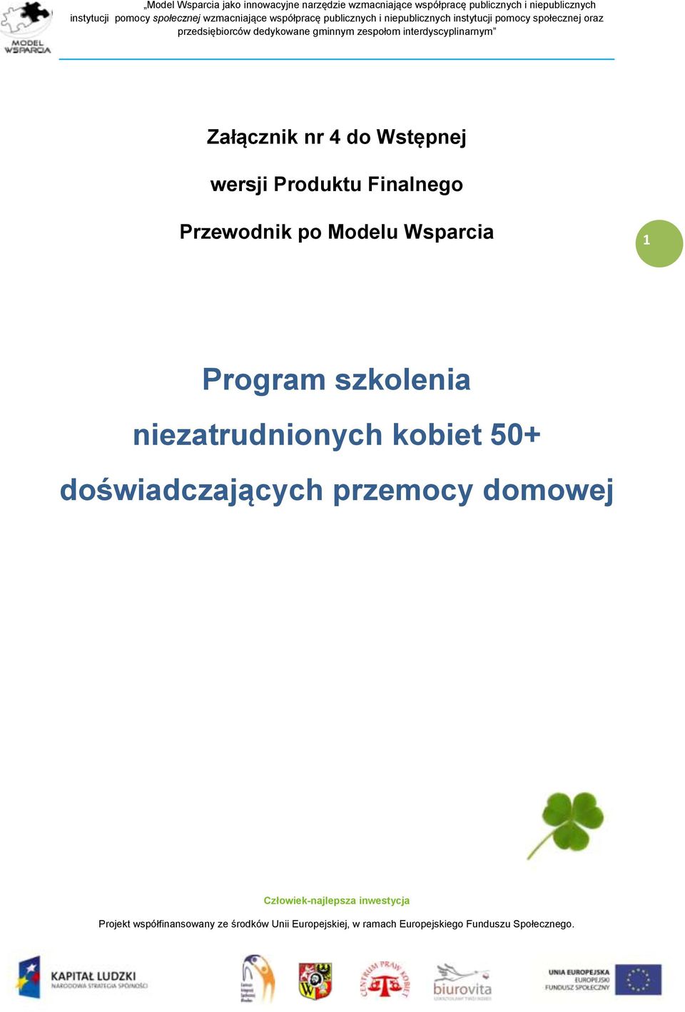 Wsparcia 1 Program szkolenia