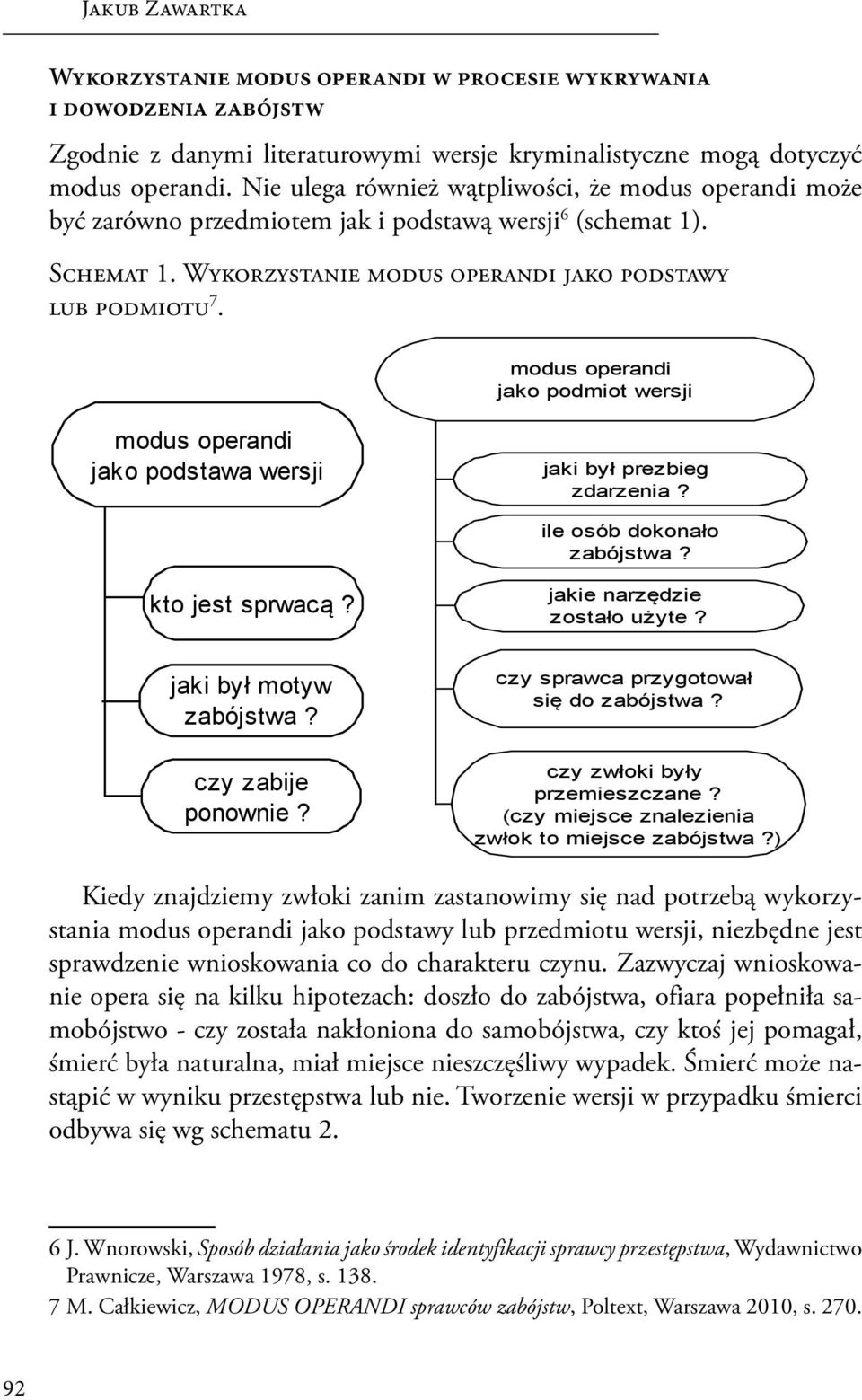 modus operandi jako podmiot wersji modus operandi jako podstawa wersji jaki był prezbieg zdarzenia? ile osób dokonało zabójstwa? kto jest sprwacą? jakie narzędzie zostało użyte?