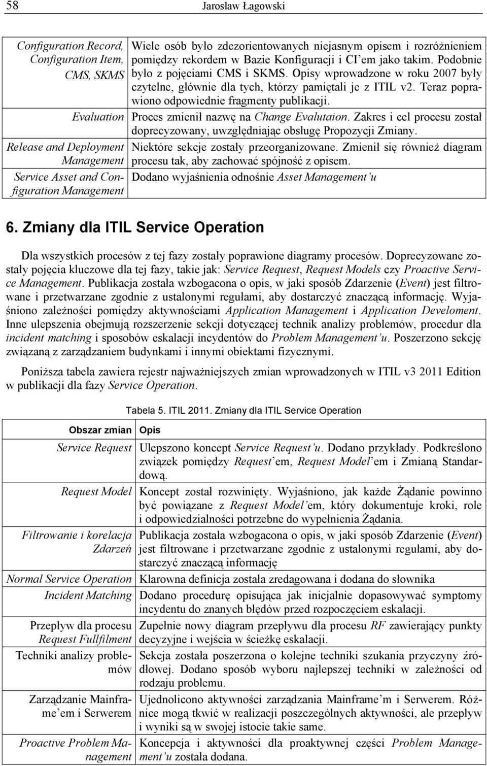 Evaluation Proces zmienił nazwę na Change Evalutaion. Zakres i cel procesu został doprecyzowany, uwzględniając obsługę Propozycji Zmiany.